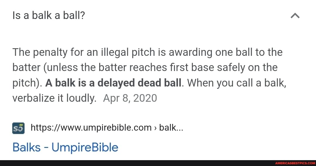 Is a balk a ball? The penalty for an illegal pitch is awarding one ball