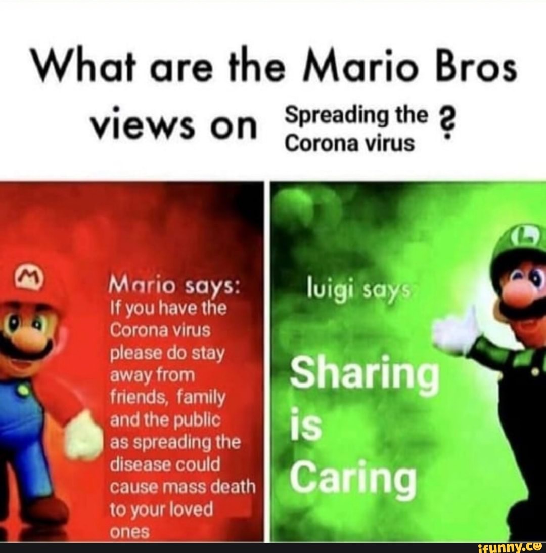 What are the Mario Bros views on Spreading the 2 Corona virus As Mario ...