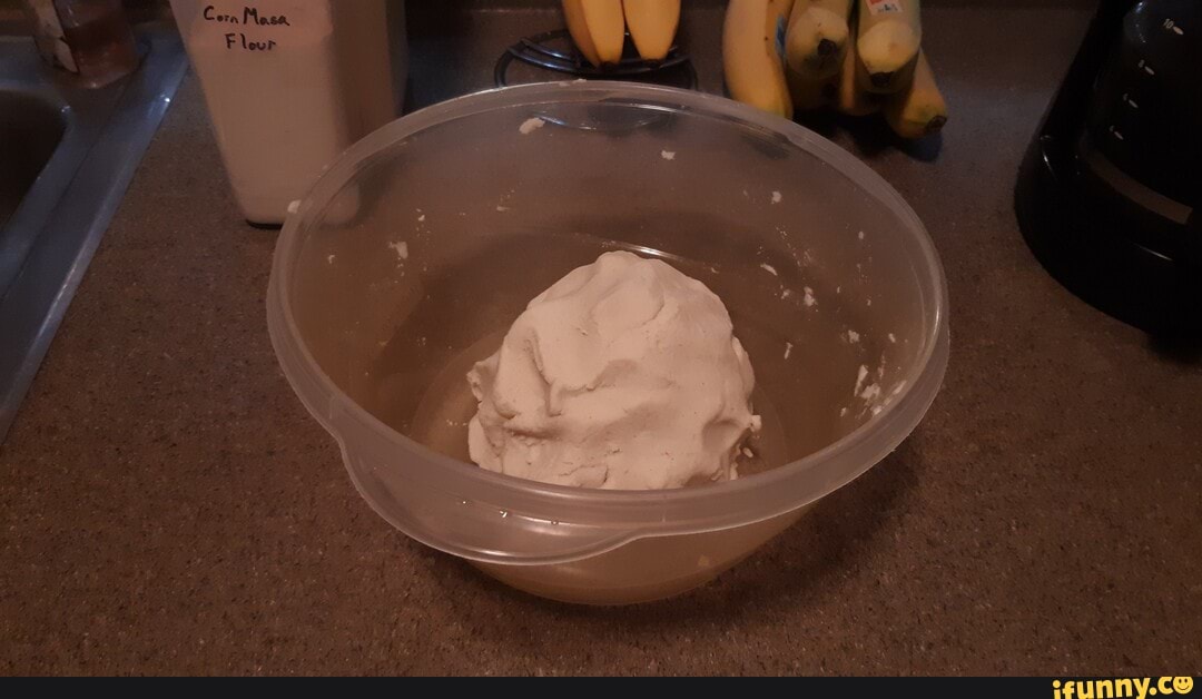 Tortillas from scratch, 2 cups masa harina and 2 cups warm water, mix