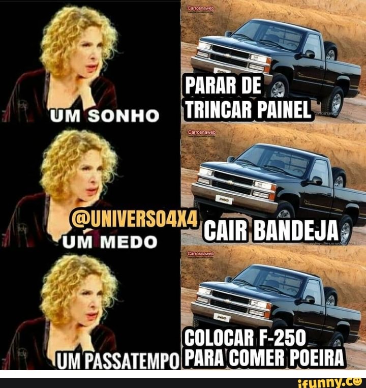 PARAR DE UM SONHO TRINCAR PAINEL
CAIR BANDEJA
UrmM MEDO
COLOCAR F-250
UM PASSATEMPO PARA COMER POEIRA