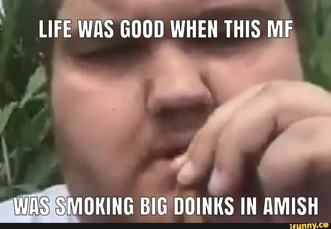LIFE WAS GOOD WHEN THIS MF
WASISIMOKING BIG DOINKS IN AMISH