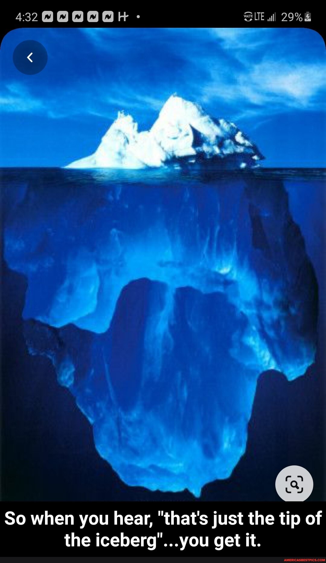 STE 29%
So when you hear, "that's just the tip of the iceberg"... you get it. - So when you hear, "that's just the tip of the iceberg"...you get it.