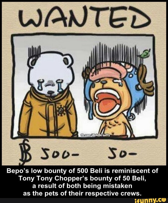 Bepo s Low Bounty Of 500 Beli Is Reminiscent Of Tony Tony Chopper s 