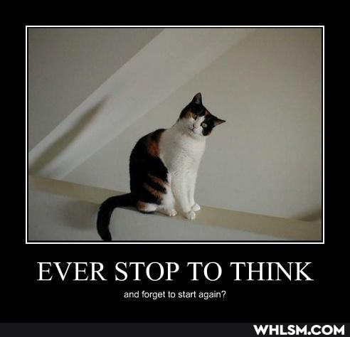 EVER STOP TO THINK
and forget to start again?