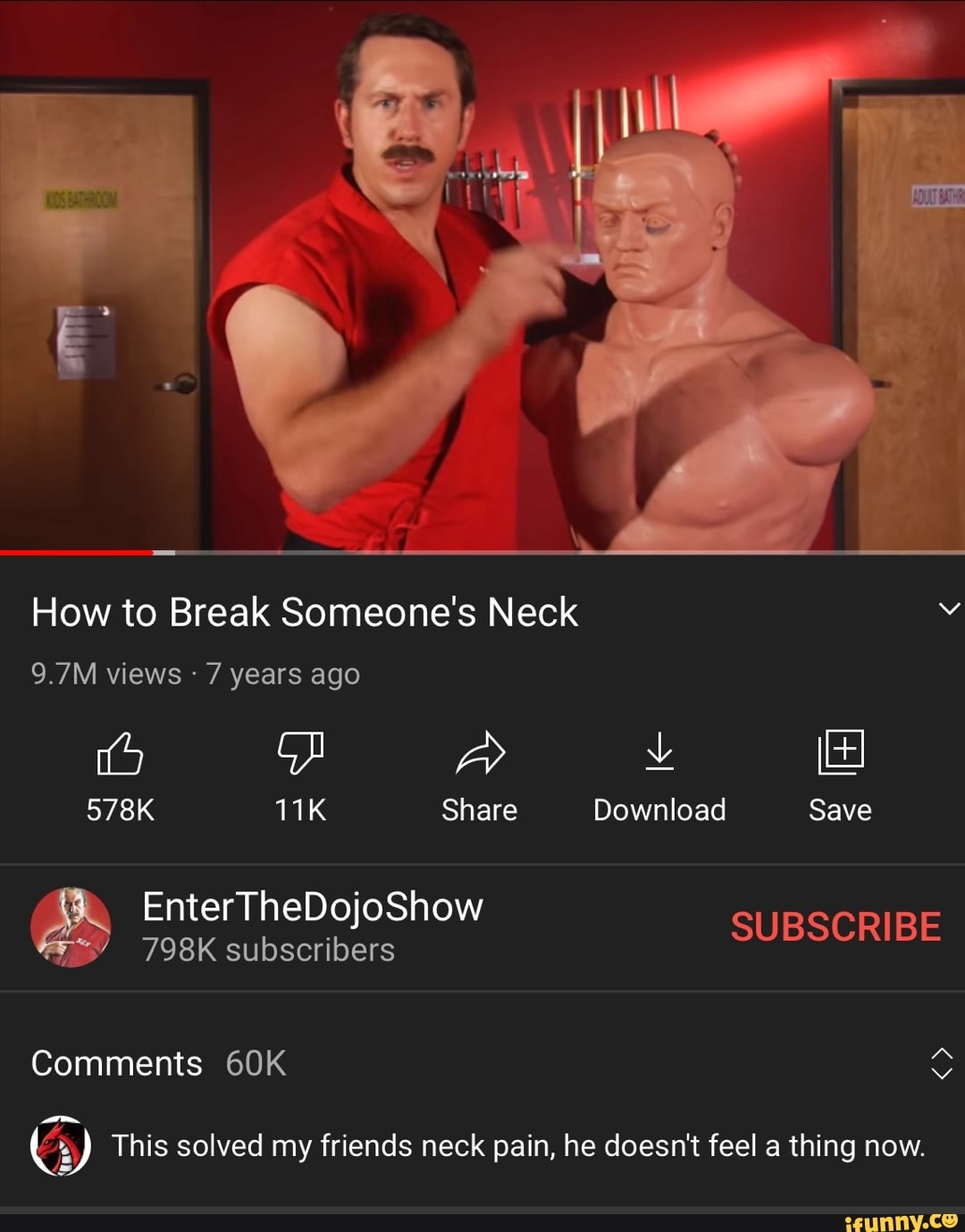 How to Break Someone's Neck
9.7M views 7 years ago op A
578K Share Download Save
EnterTheDojoShow
798K subscribers SUBSCRIBE Comments
This solved my friends neck pain, he doesn't feel a thing now.