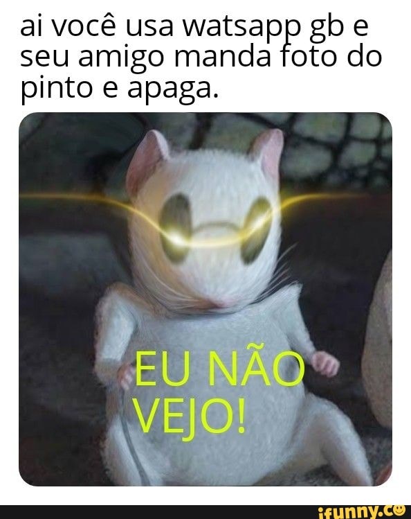 ai você usa watsapp gb e seu amigo manda foto do pinto e apaga.
EU VEJO