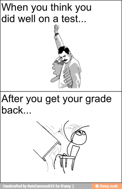 When you think you
After you get your grade