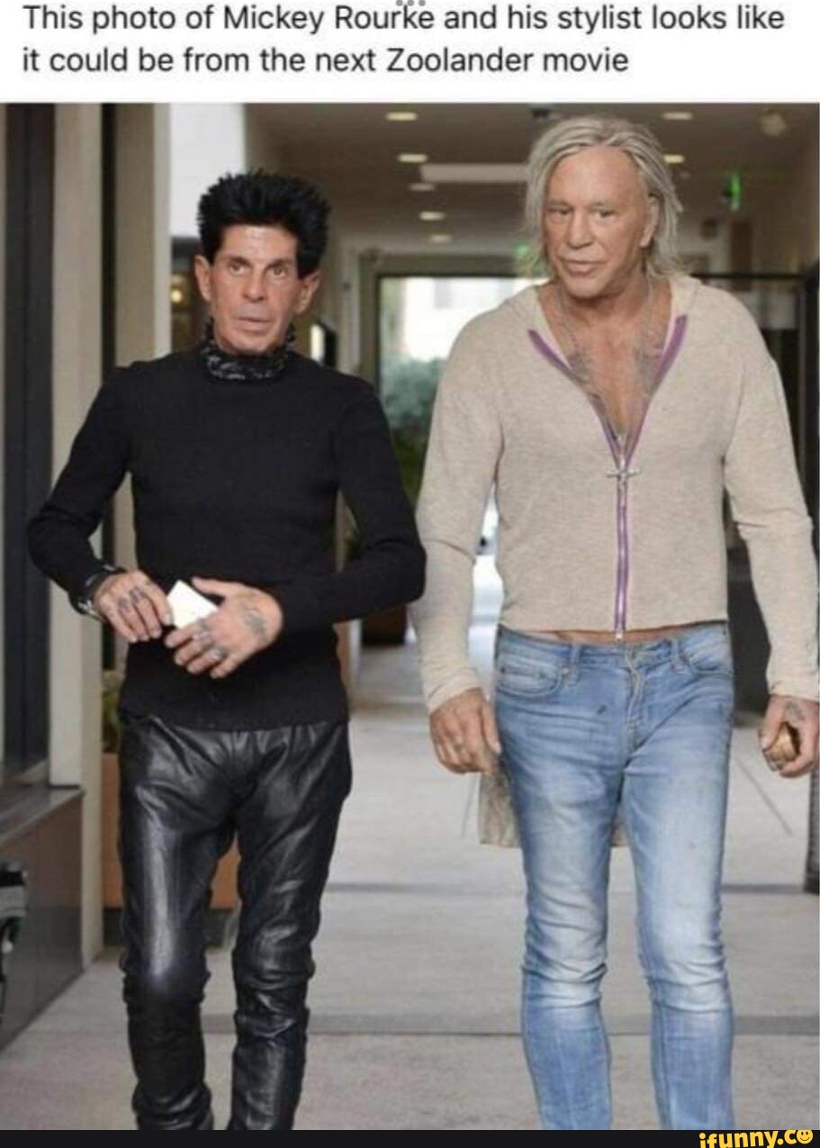 Da Rourke Colorado This photo of Mickey Rourke and his stylist looks like it could be from ...
