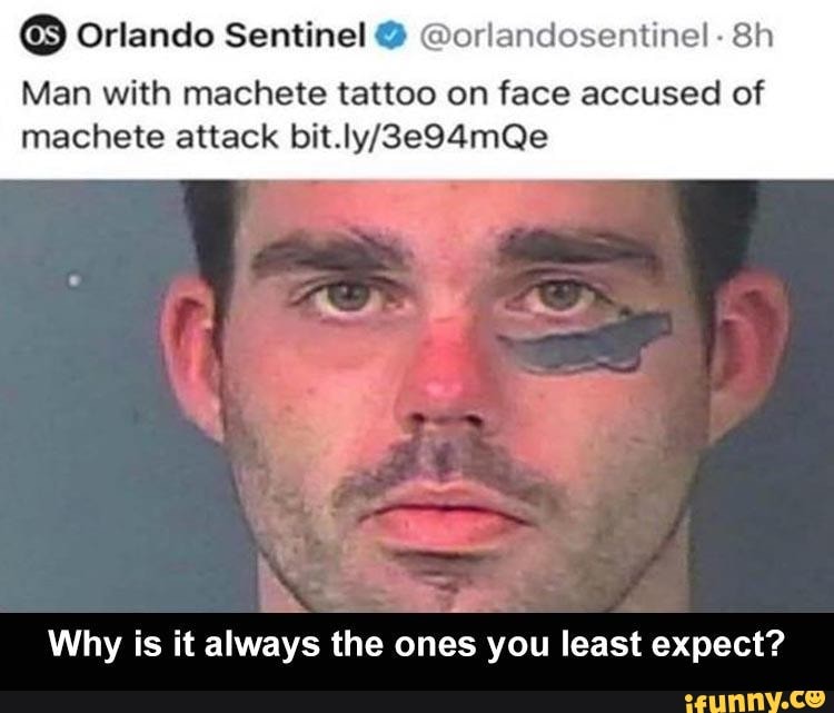 Orlando Sentinel @orlandosentinel - Sh Man with machete tattoo on face ...