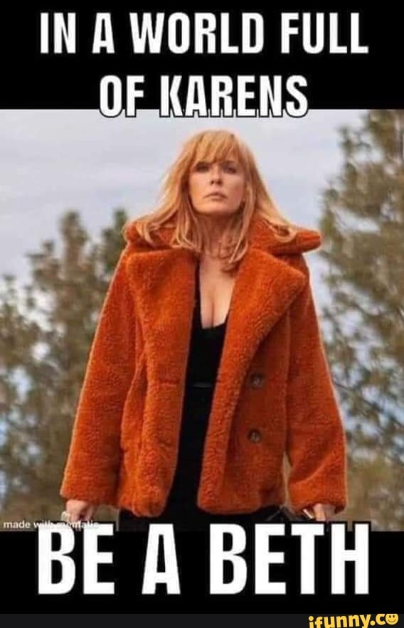 IN A WORLD FULL OF KARENS BE BETH iFunny
