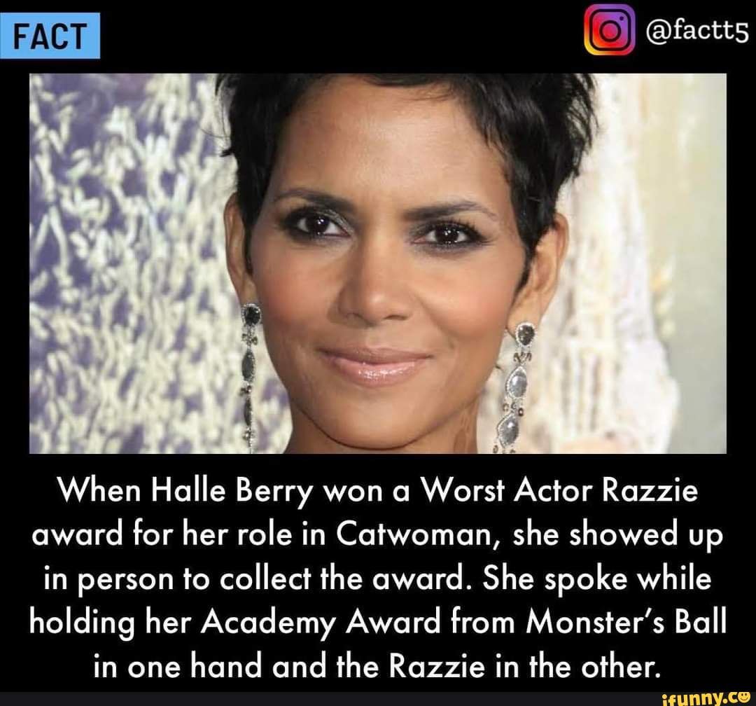 FACT @factts When Halle Berry Won A Worst Actor Razzie Award For Her ...