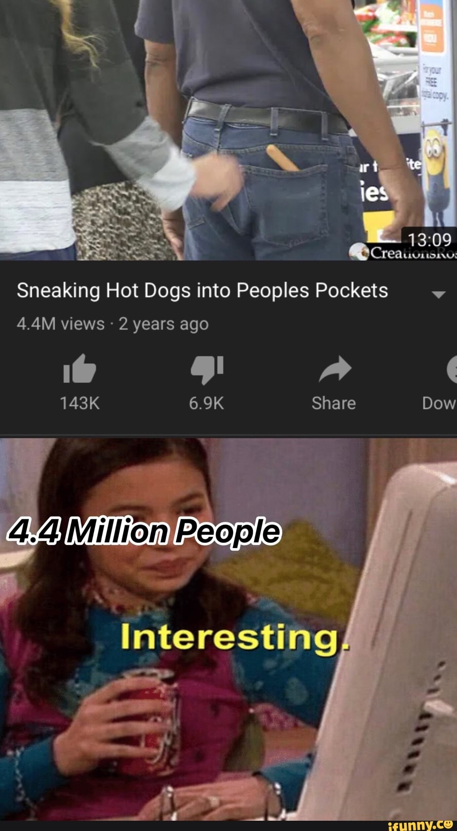 Sneaking Hot Dogs into Peoples Pockets
y