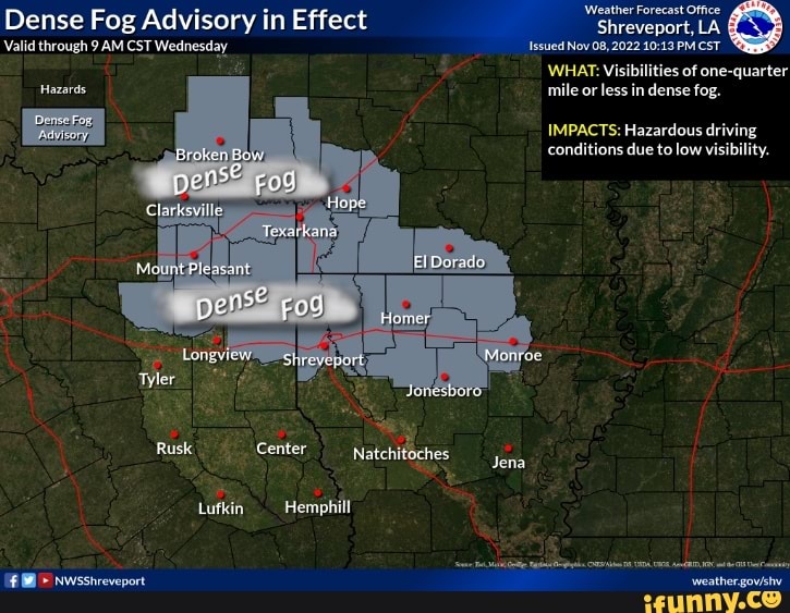 Weather Forecast Office Dense Fog Advisory in Effect Valid through CST