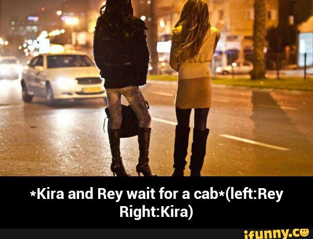 *Kira and Rey wait for a
cab*(Ieft:Rey
Right:Kira) - *Kira and Rey wait for a cab*(left:Rey Right:Kira)
