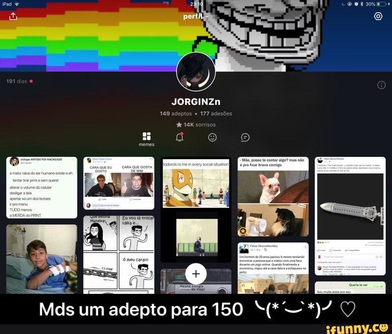 "Mdsum adepto para 150
Q - Mds um adepto para 150 ╰(*´︶`*)╯♡