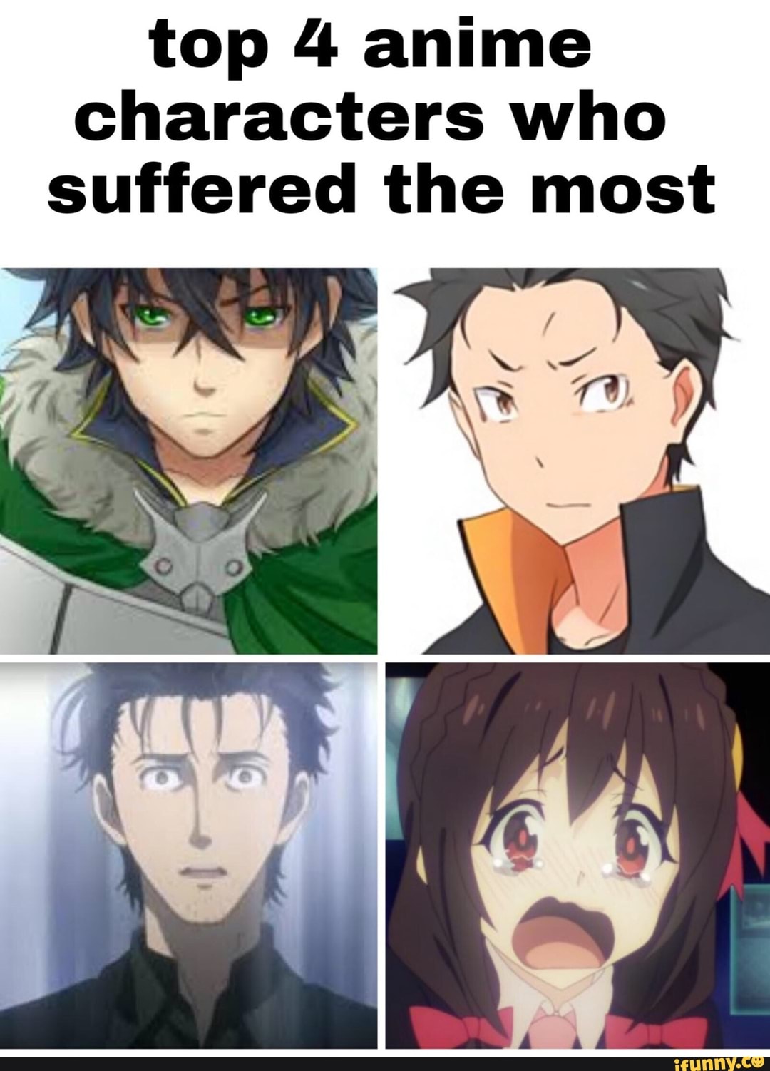 Top 4 anime characters who suffered the most - iFunny