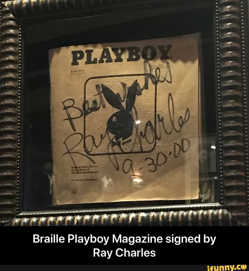  rh Braille Playboy Magazine signed by Ray Charles Braille Playboy