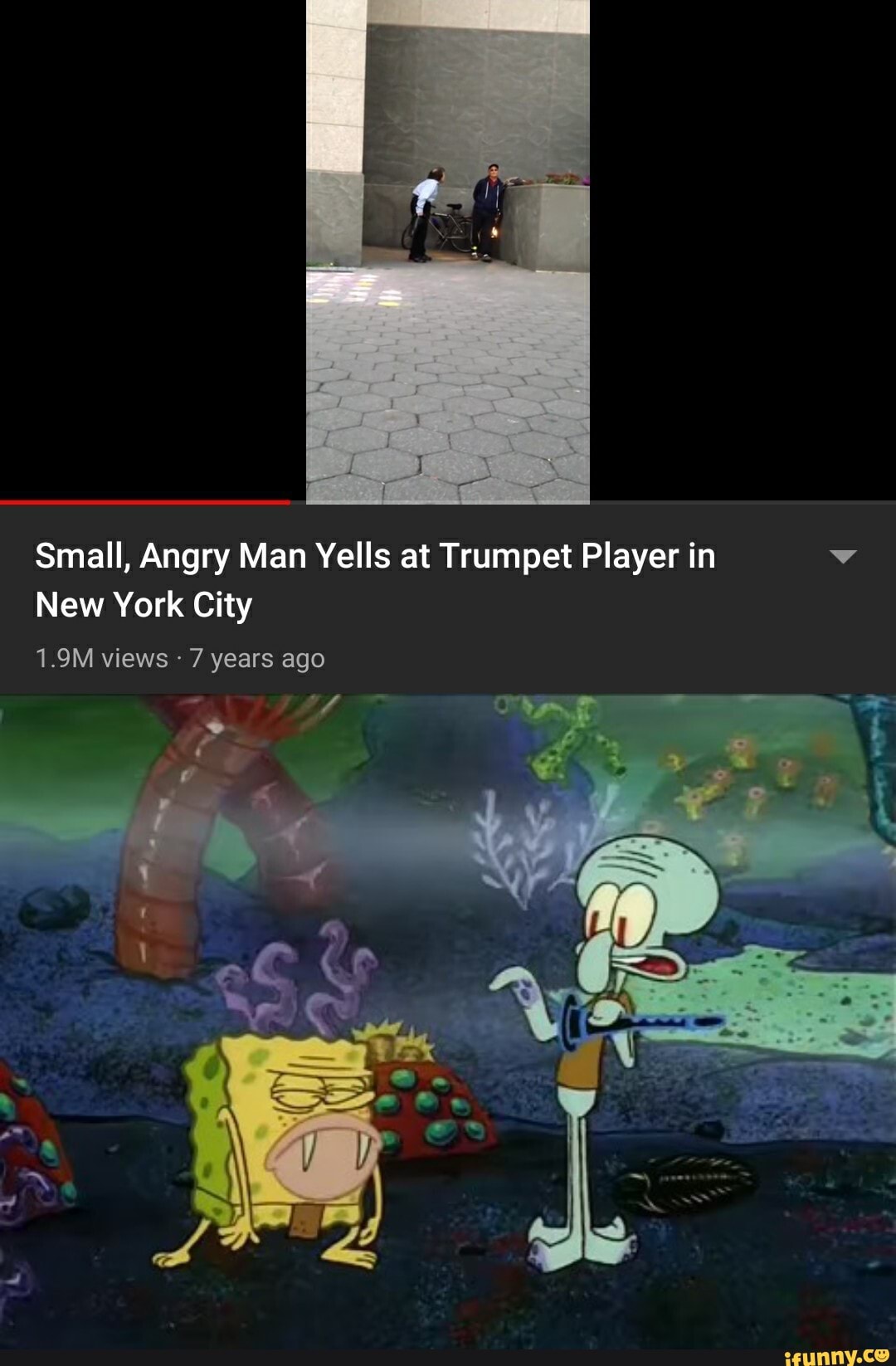 Small Angry Man Yells At Trumpet Player Small, Angry Man New York City Small, Angry Man Yells at Trumpet Player