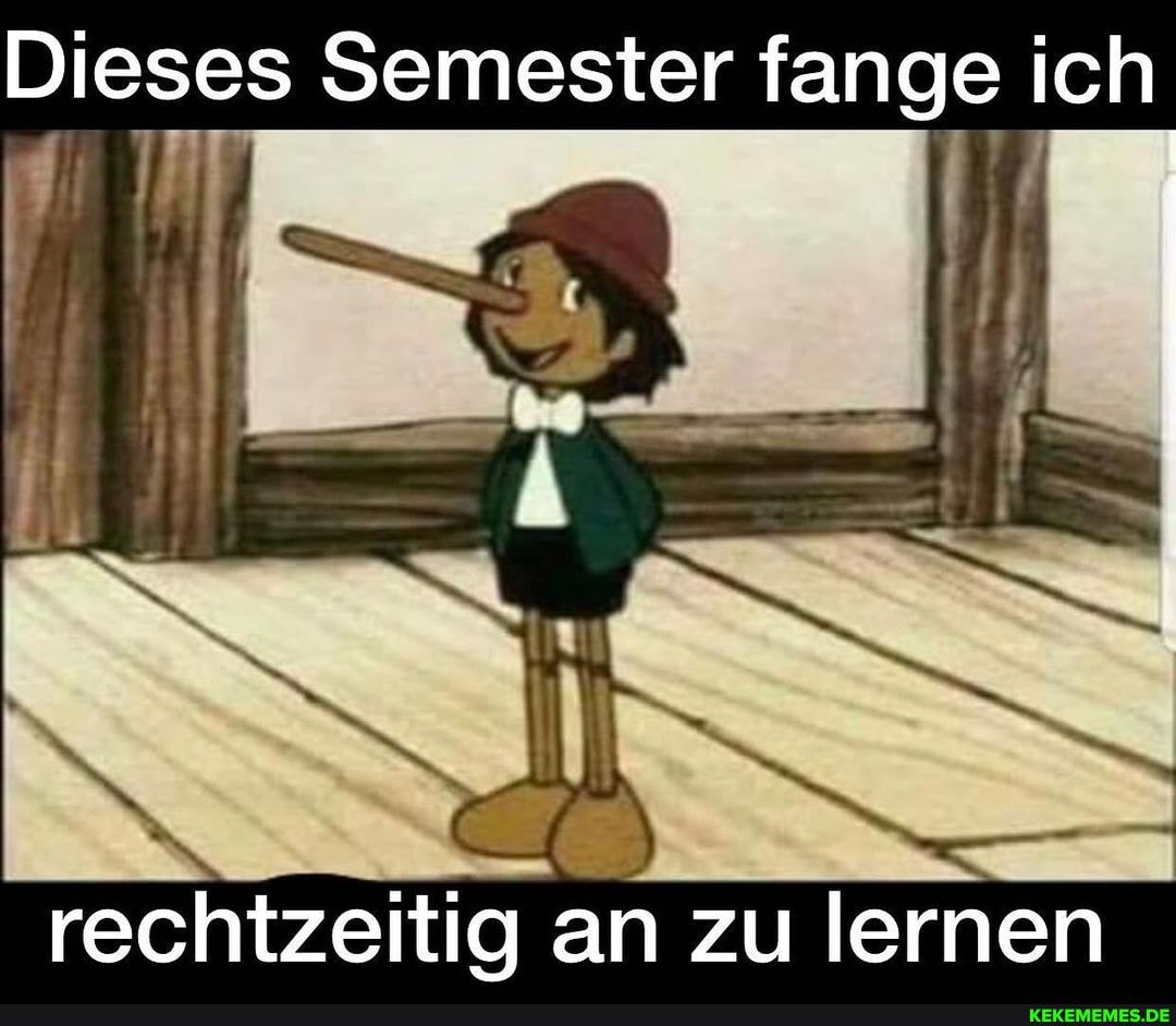 Dieses Semester fange ich
rechtzeitig an zu lernen