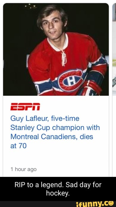 Guy Lafleur, Five-time Stanley Cup Champion With Montreal Canadiens ...