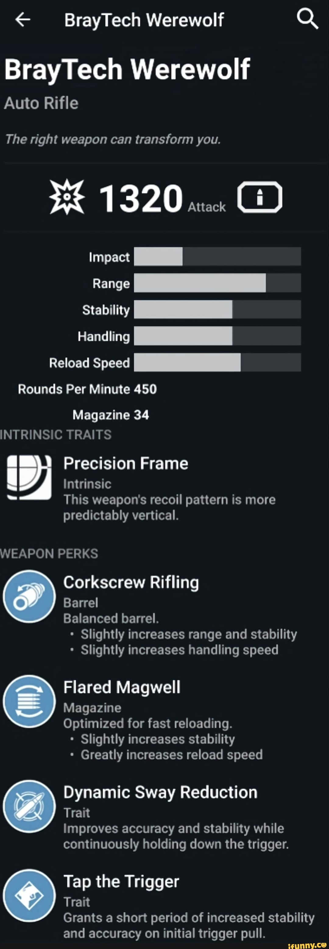 BrayTech Werewolf Auto Rifle The right weapon can transform you. 1320