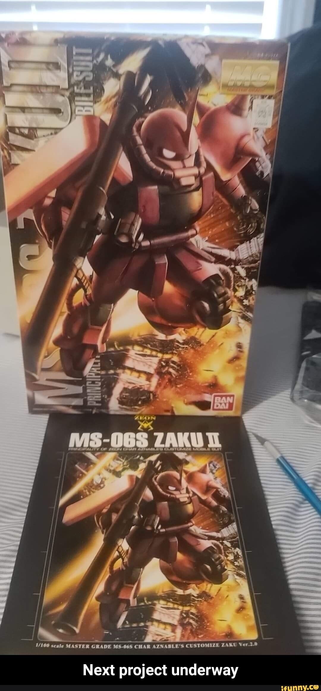 ZAKU
Vie scale MASTER GRADE MS-06S CHAR AZNABLE'S CUSTOMIZE ZAKU Ver29
Next project underway - Next project underway