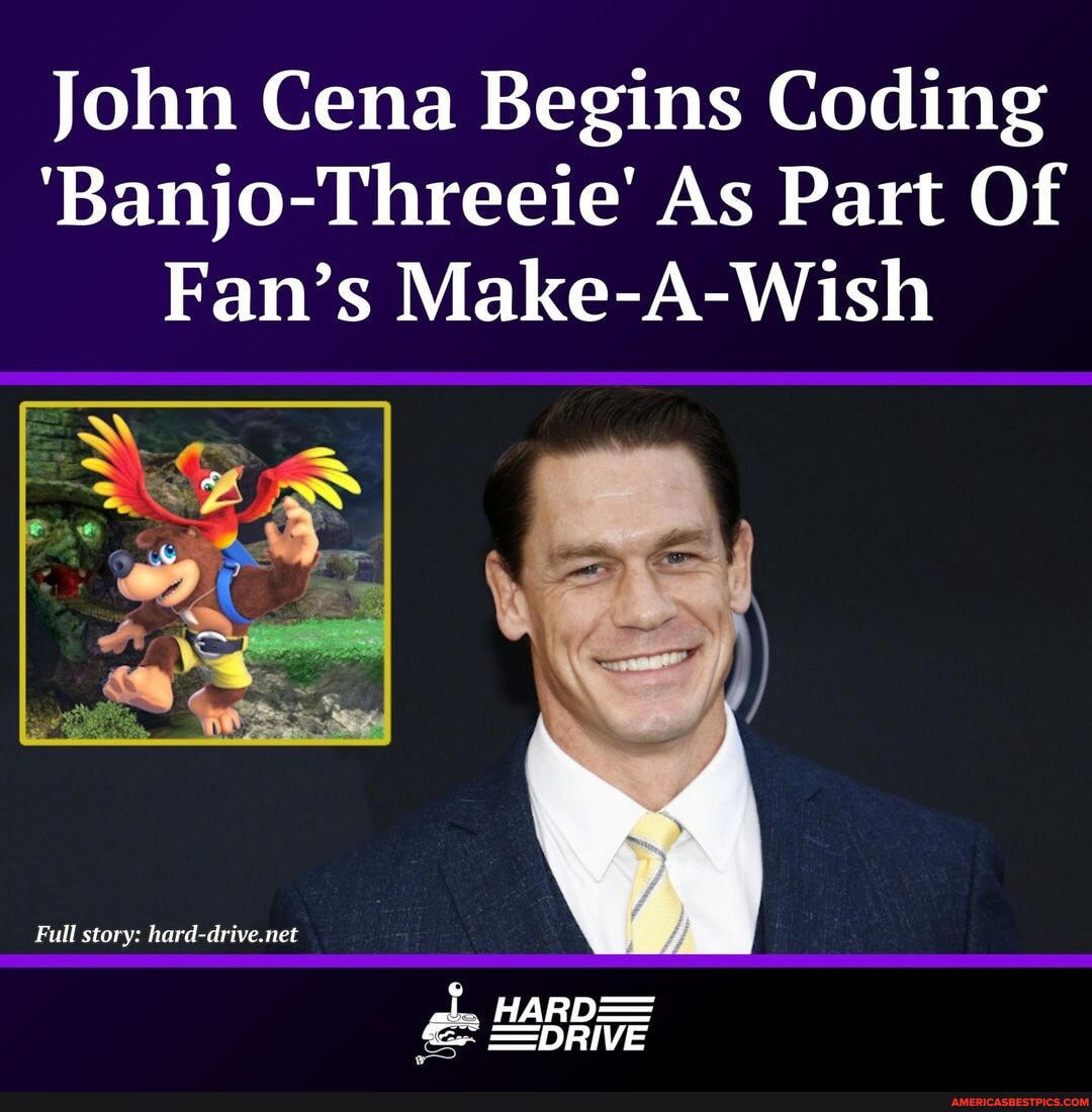 Professional wrestler John Cena has begun programming a sequel to Banjo ...