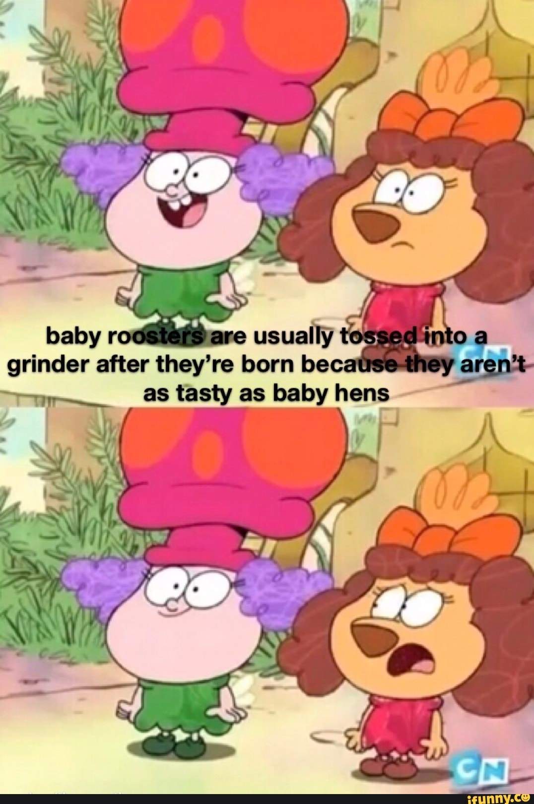 grinder after they're born be hens as tasty as baby hens