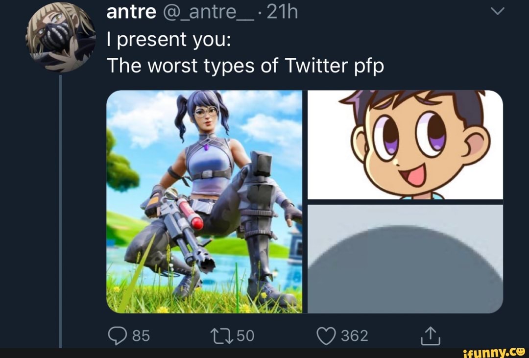 Antre I present you: The worst types of Twitter pfp 362 - iFunny