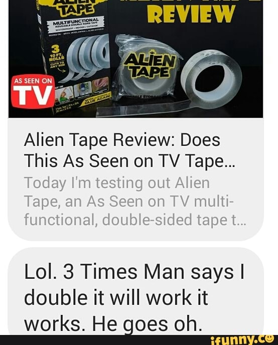 As Seen On TV Alien Tape Reusable Double-Sided Tape, 3-Rolls