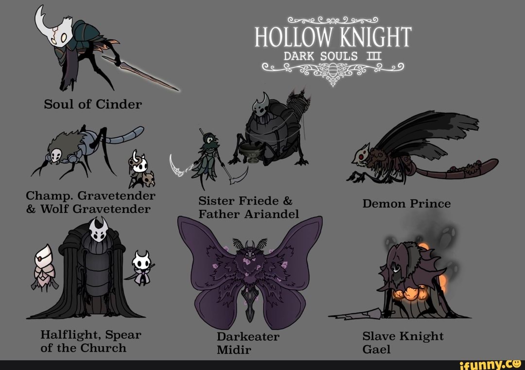 Soul of Cinder HOLLOW KNIGHT HT Champ. Gravetender & Wolf Gravetender ...