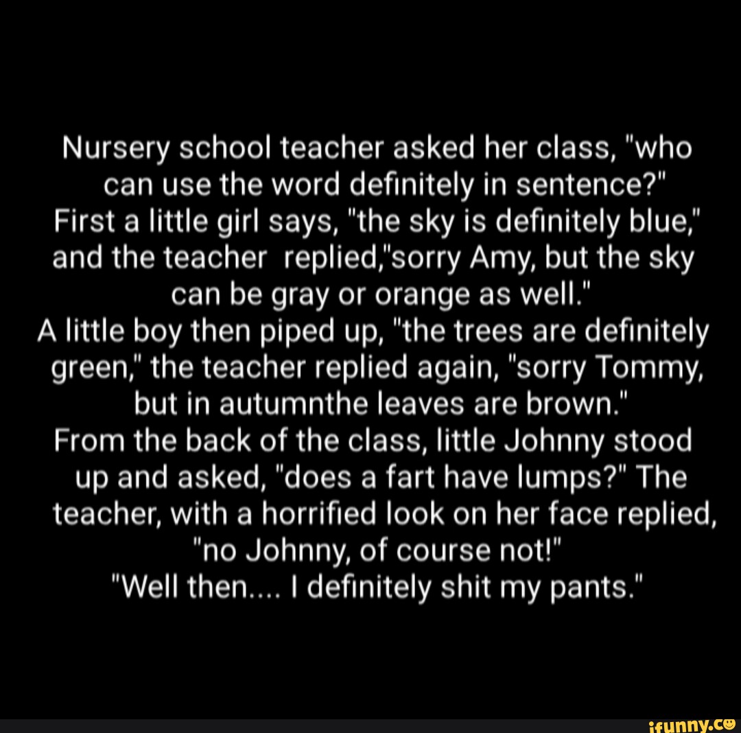 Nursery school teacher asked her class, "who can use the word