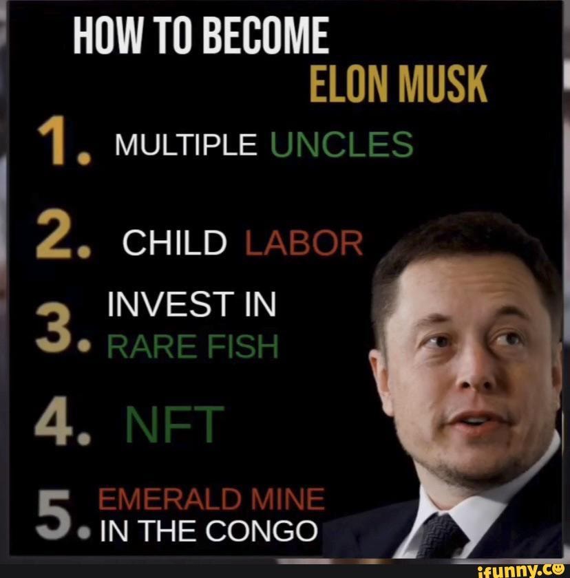 HOW TO BECOME ELON MUSK MULTIPLE UNCLES 2 e CHILD LABOR Do INVEST RARE