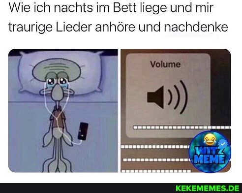Wie ich nachts im Bett liege und mir traurige Lieder anhöre und nachdenke