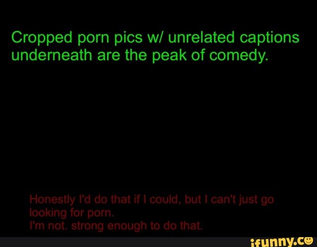 Comedy Porn Captions - Cropped porn pics w/ unrelated captions underneath are the ...