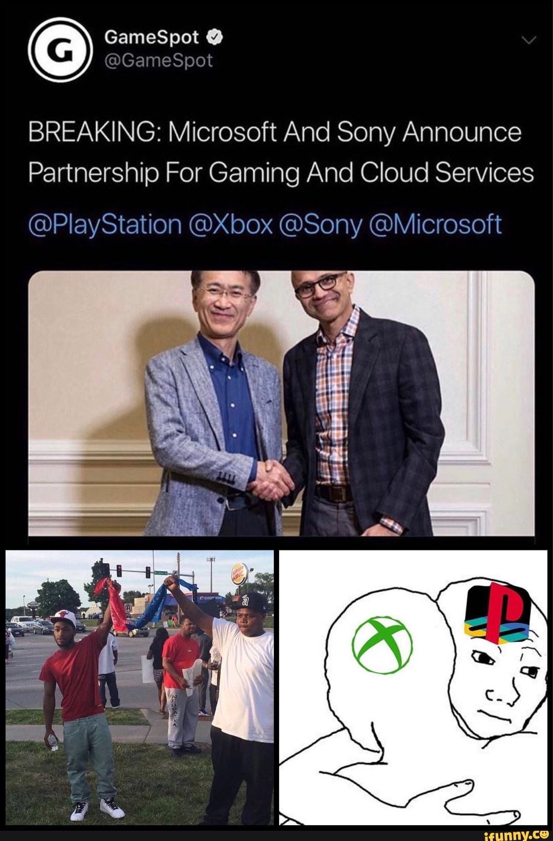 BREAKING: Microsoft And Sony Announce
Partnership For Gaming And Cloud Services
@PIayStation @Xbox @Sony @Microsoft