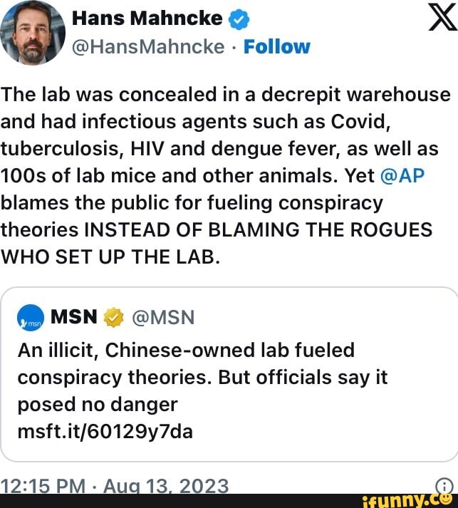 Hans Mahncke @ XX @HansMahncke - Follow The lab was concealed in a ...