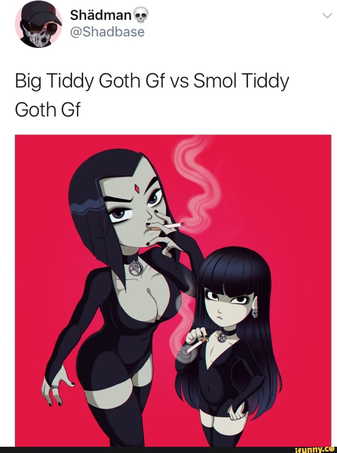 Tiddy goth big Goth GF