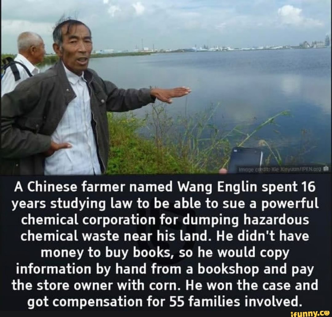 Sag ele' A Chinese farmer named Wang Englin spent 16 years studying law ...