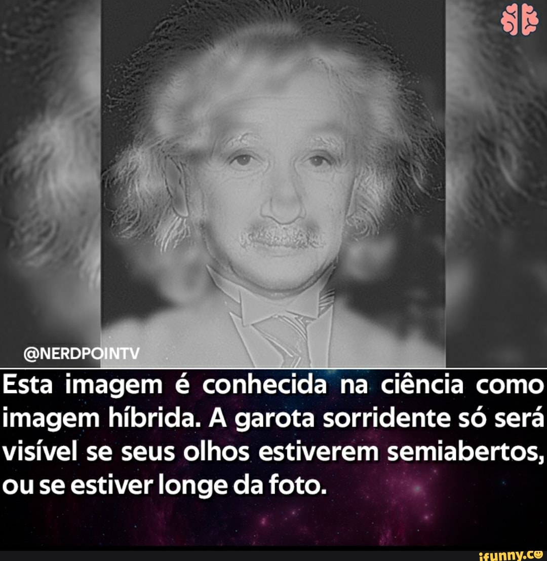 Esta imagem é conhecida na ciência como imagem híbrida. A garota ...
