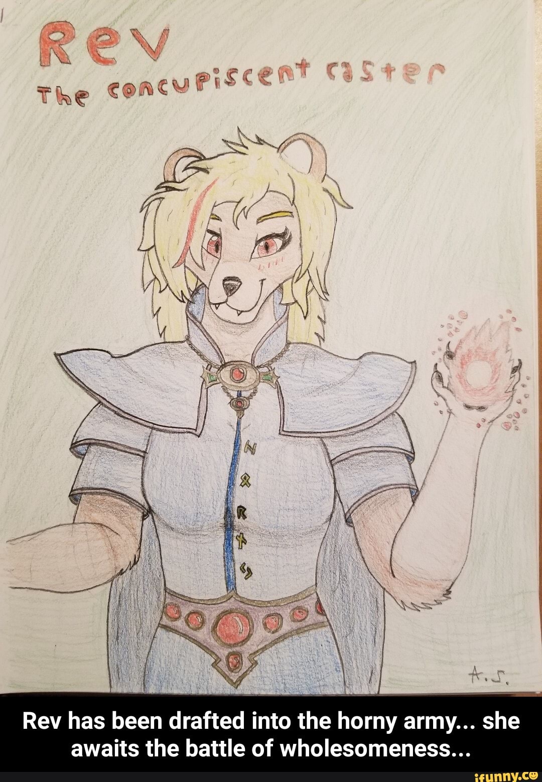 REV
cecent
The concurisce!
Rev has been drafted into the horny army... she awaits the battle of wholesomeness... - Rev has been drafted into the horny army... she awaits the battle of wholesomeness...