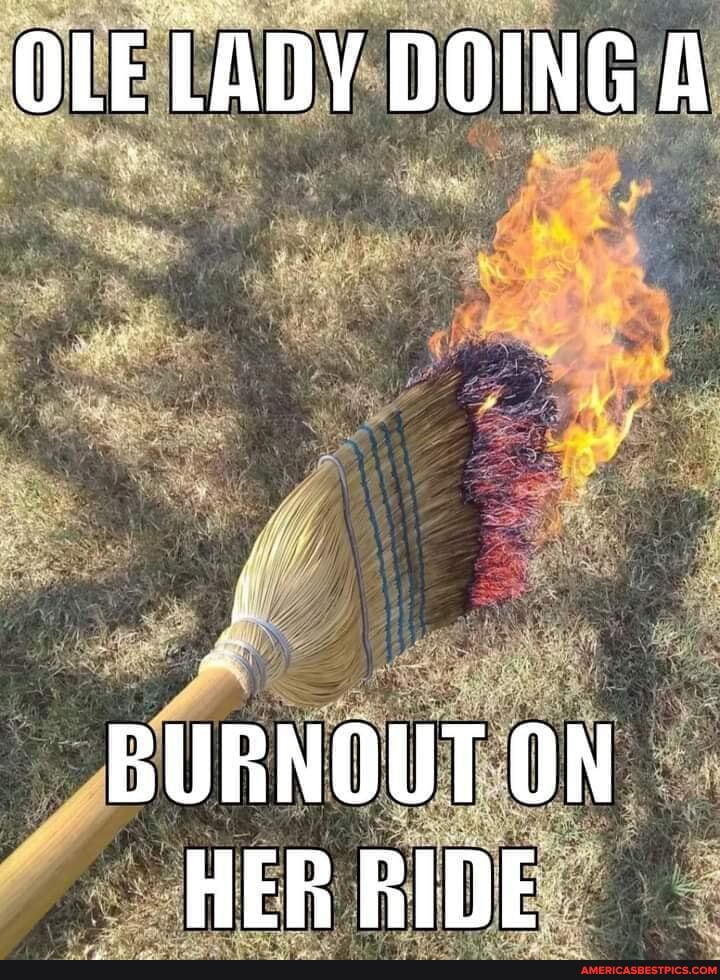 OLE LADY DOING A
BURNOUT ON HER RIDE