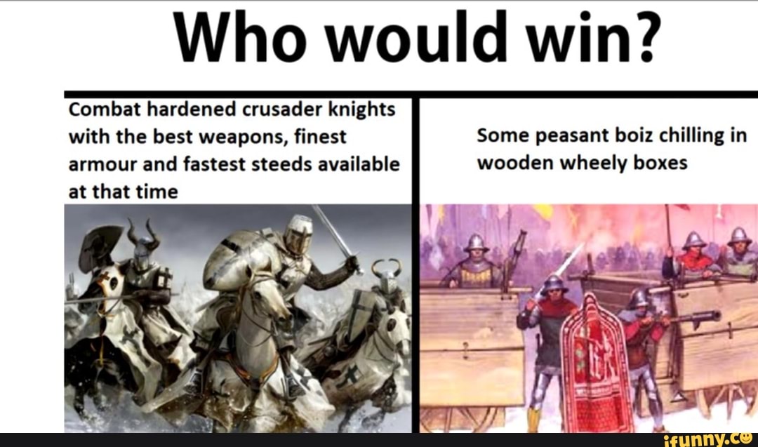 Who would win? Combat hardened crusader knights with the best weapons ...