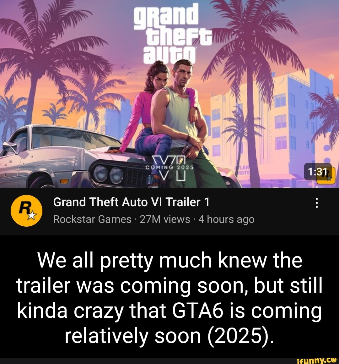 GTA VI' Trailer: Rockstar Fans Despair at 2025 Release Delay