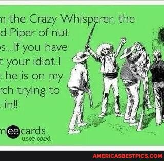 n the Crazy Whisperer, the d Piper of nut
S..if you have t your idiot I
he is on my ch trying to
cards