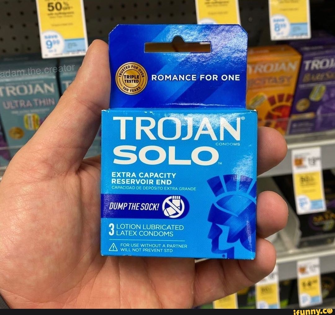 WTRAT ROMANCE FOR ONE CONDOMS SOLO RESERVOIR END DE LOTION LUBRICATED LATEX  CONDOMS FOR USE WITHOUT A PARTNER WILL NOT PREVENT STD - iFunny, image size:1080x1015