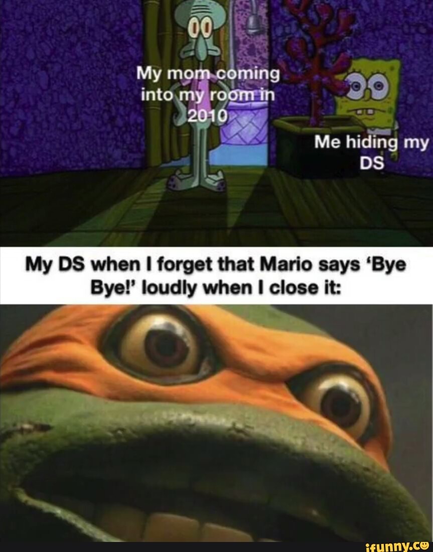 DS memes. Mom is coming. Pizza Tower Bye Bye there. Hiding meme