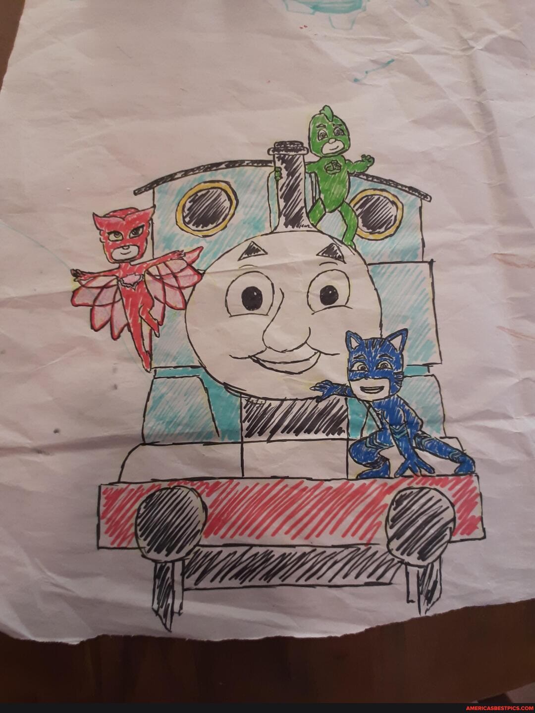 drawings, cartoons, thomas_the_tank_engine, pj_masks