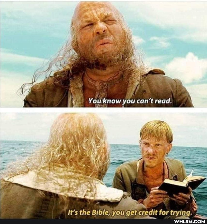 ow you can't read.