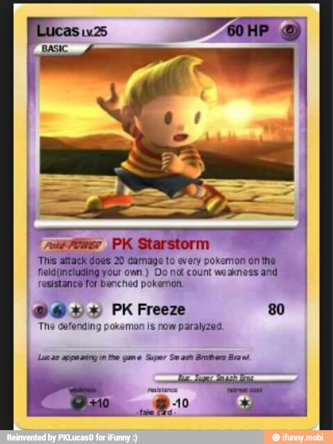 BASIC y
'This attack dows 20 damage to every pokemon onthe
feld{inetuding your own Do nat count weakness and
resistance
for
benched pokemon.
The defending pokemon is now paralyzed.
Lae ar appearing in the yane Super Su aan Brothers Baw,
on